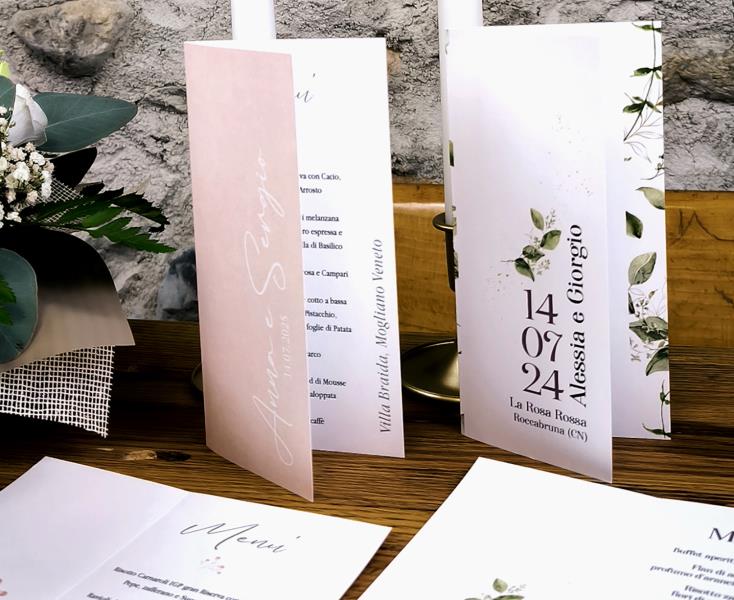 Menu per il ricevimento matrimonio