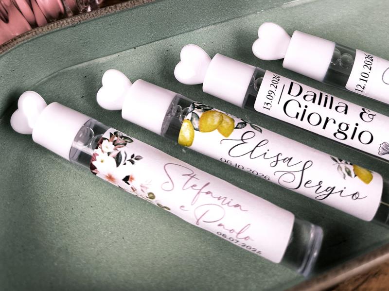 Bolle Di Sapone Per Matrimonio A Tubetto Bianco Con Cuore - 1,1x10,5 Cm, Già Riempite, Perfette Per Bomboniere