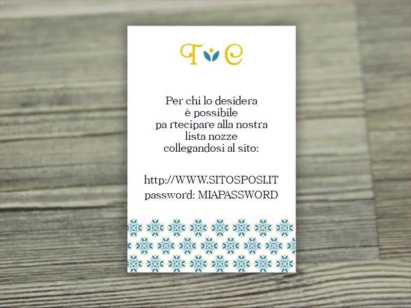 Biglietto Lista Nozze   MAIOLICHE