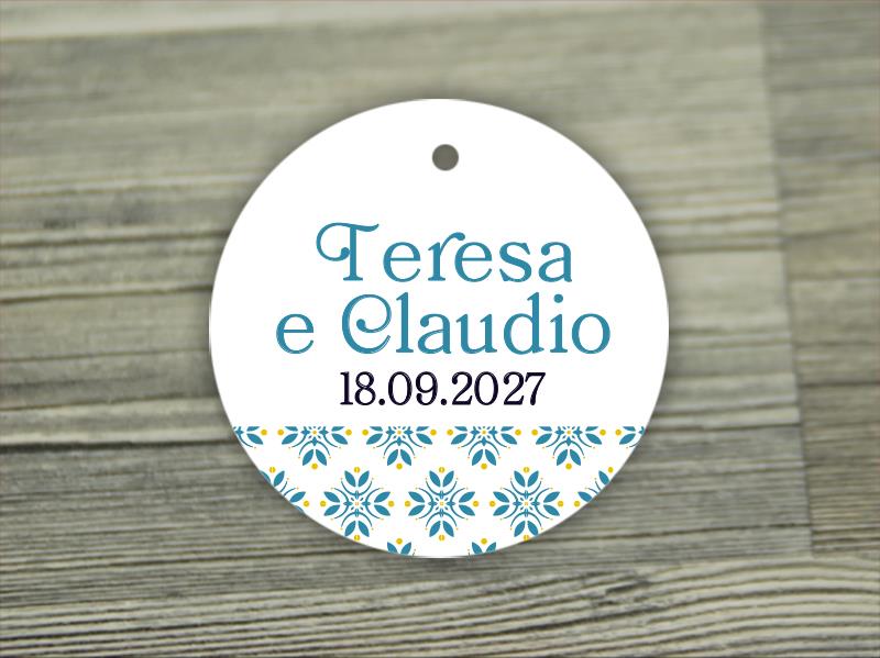 Biglietto Bomboniera Tondo  MAIOLICHE