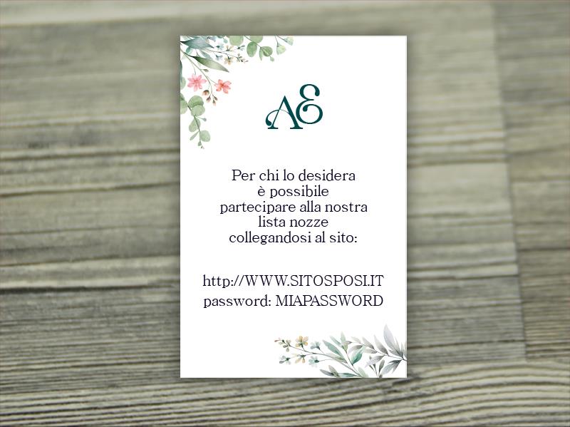 Biglietto Lista Nozze   GREEN