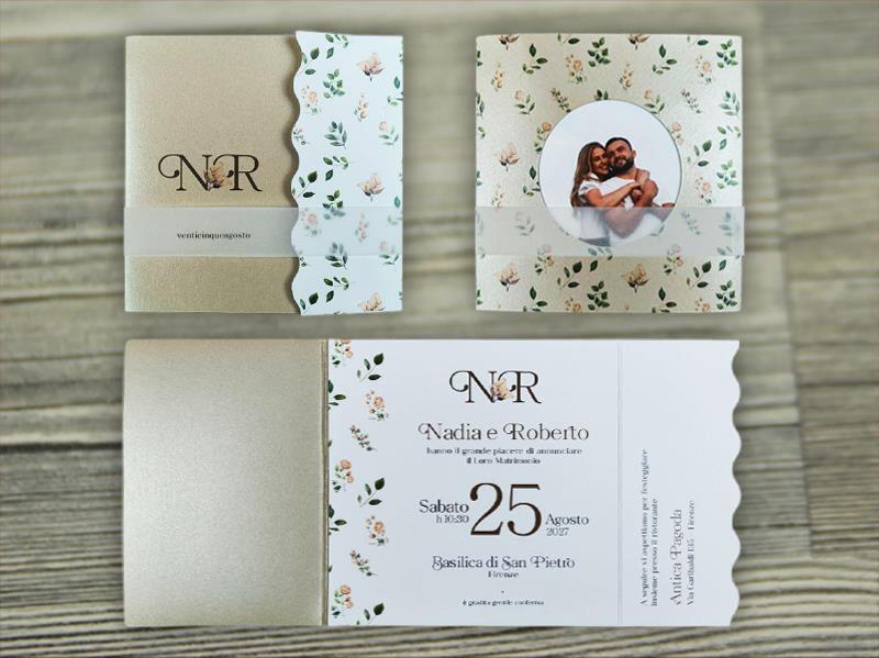 Partecipazione di Matrimonio sabbia  ROSE