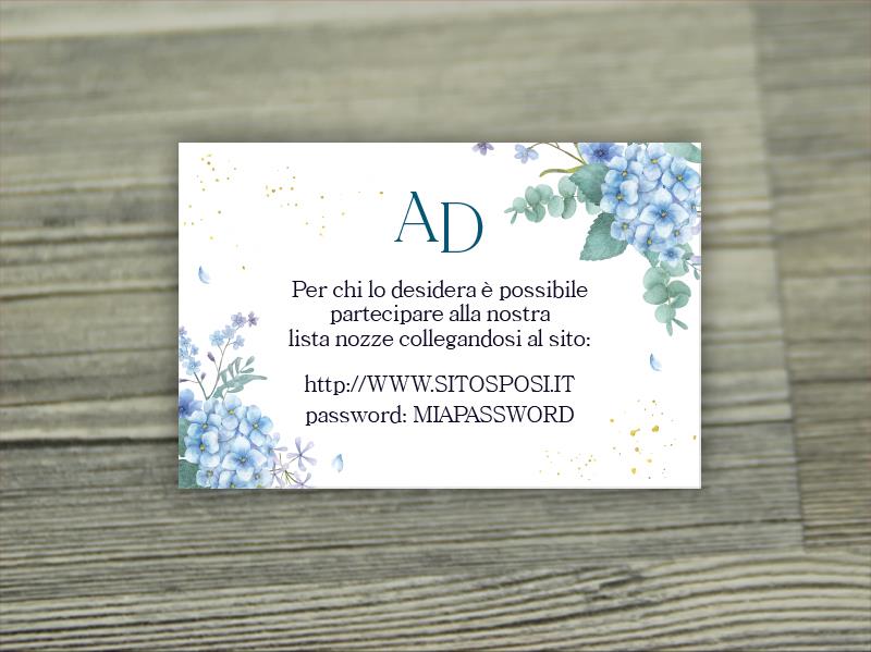 Biglietto Lista Nozze   ORTENSIE