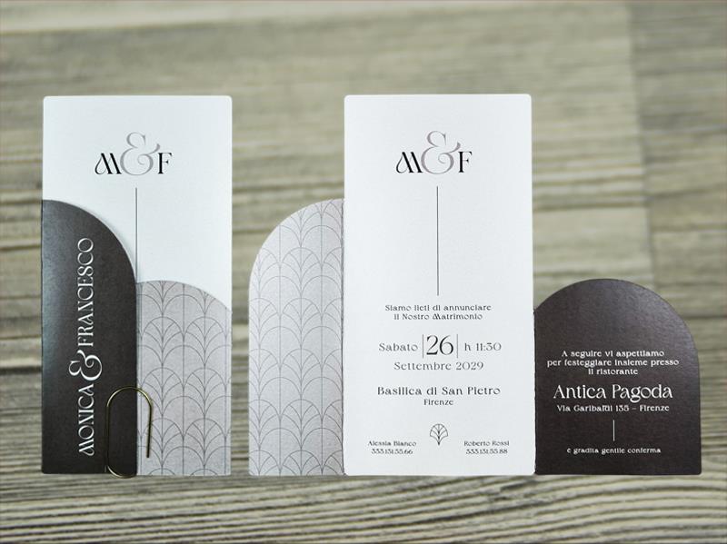 Partecipazione di Matrimonio Marrone  PALETTE