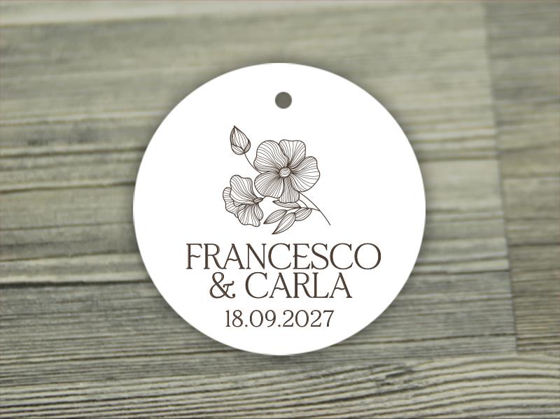 Biglietto Bomboniera Tondo  TULIPANI