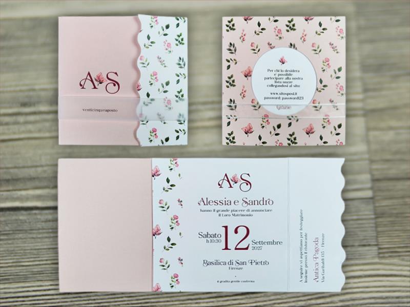 Partecipazione di Matrimonio Rosa  ROSE