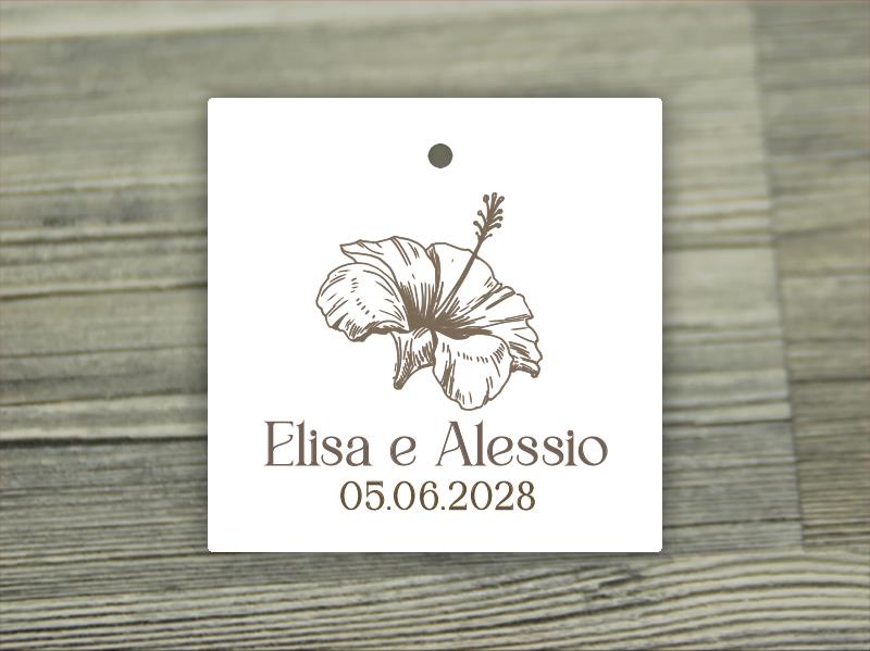 Biglietto Bomboniera Quadrato  TROPICAL