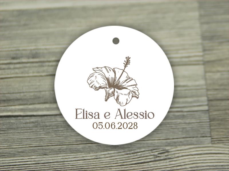 Biglietto Bomboniera Tondo  TROPICAL