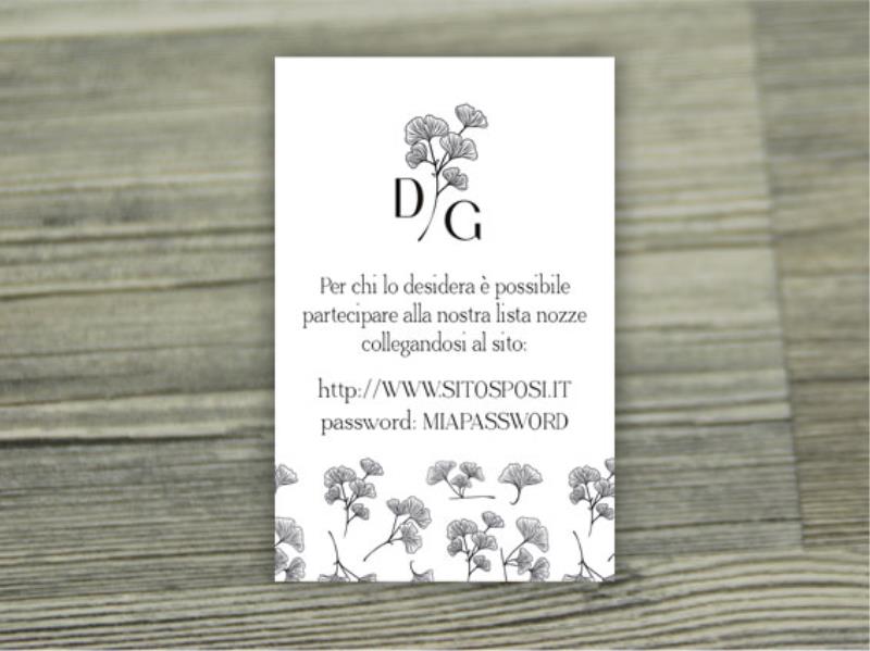 Biglietto Lista Nozze   GINKO