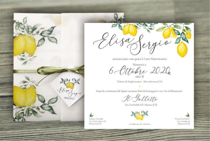 Partecipazione di Matrimonio  con copertina traslucida  SICILIA